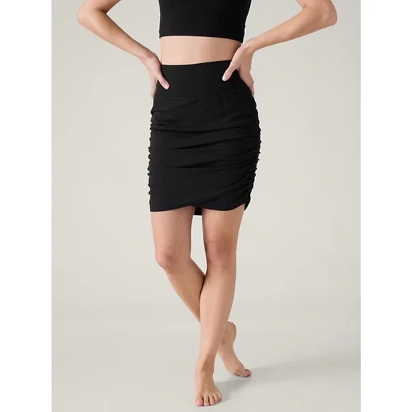 Athleta Transcend Skort Plus Size Layered Skirt With Shorts Black Size XXL EUC - Picture 2 of 14